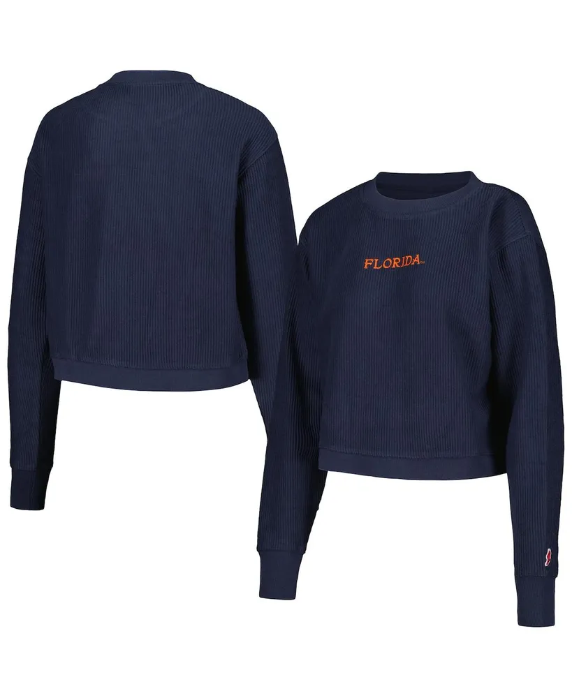 Women's League Collegiate Wear Navy Florida Gators Timber Cropped Pullover Sweatshirt