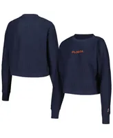 Women's League Collegiate Wear Navy Florida Gators Timber Cropped Pullover Sweatshirt