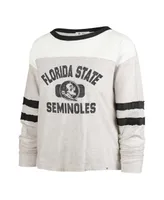 Women's '47 Brand Oatmeal Distressed Florida State Seminoles All Class Lena Long Sleeve T-shirt