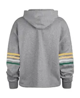 Women's '47 Brand Heather Gray Distressed Green Bay Packers Upland Bennett Pullover Hoodie