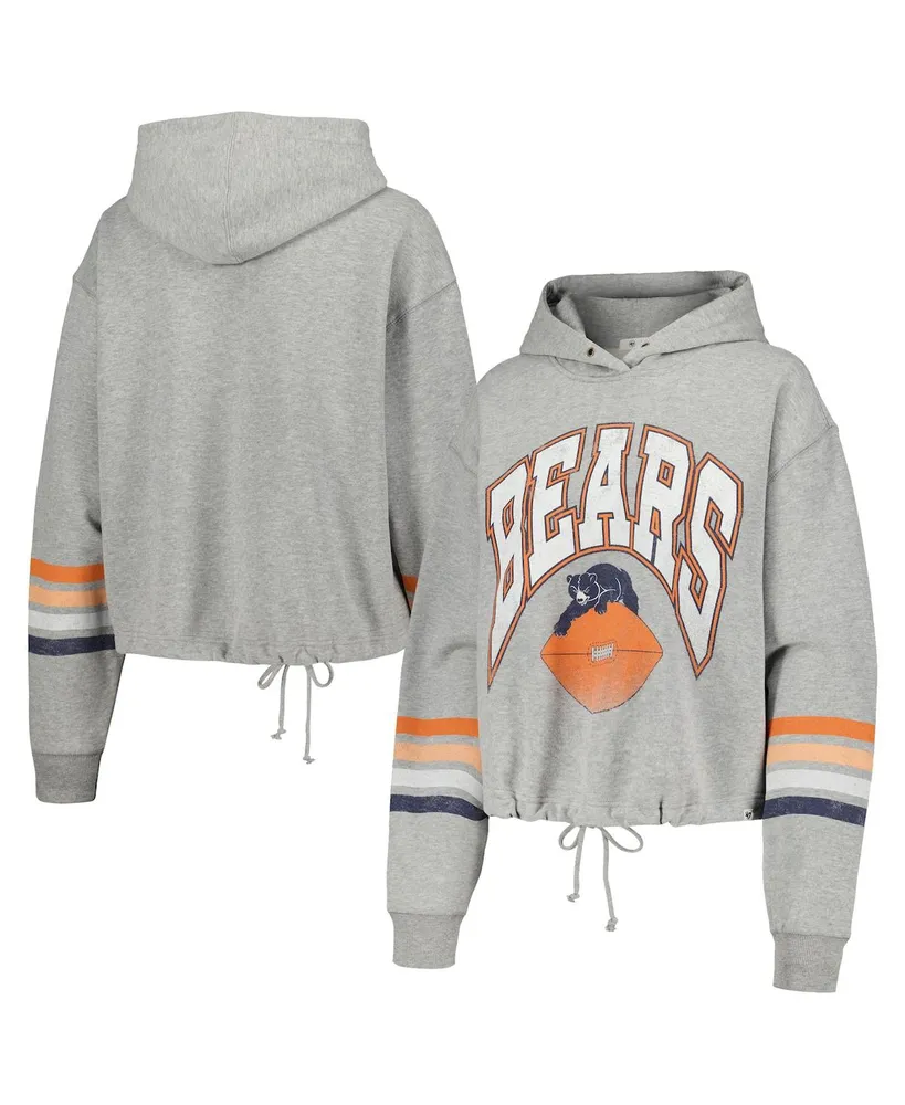 Women's '47 Brand Heather Gray Distressed Chicago Bears Upland Bennett Pullover Hoodie