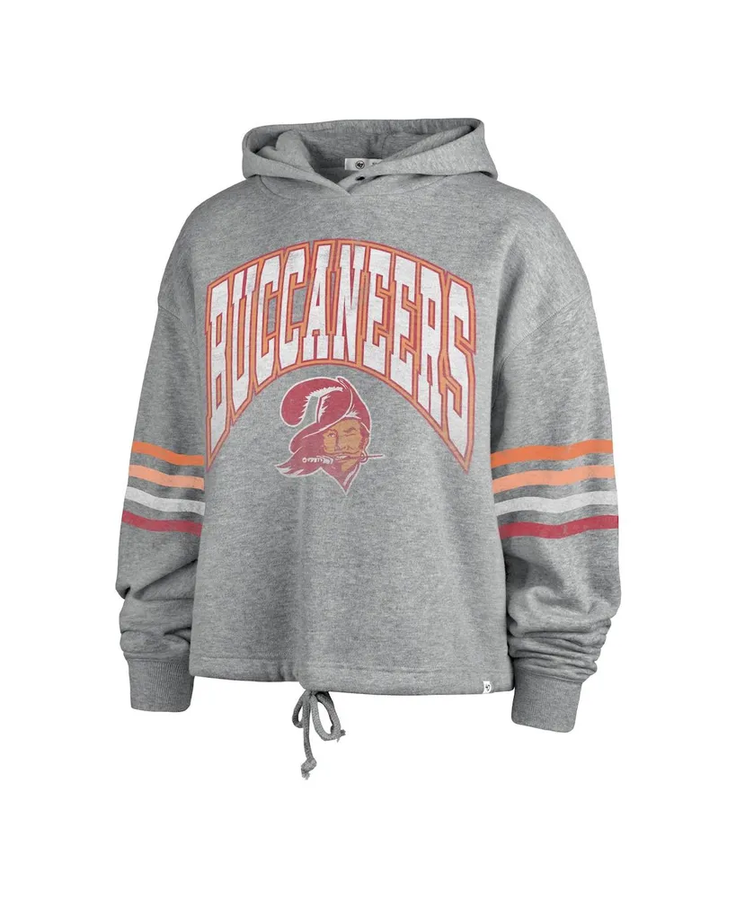 Women's '47 Brand Heather Gray Distressed Tampa Bay Buccaneers Upland Bennett Pullover Hoodie