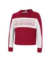 Big Girls Colosseum Crimson Alabama Tide Galooks Hoodie Lace-Up Long Sleeve T-shirt