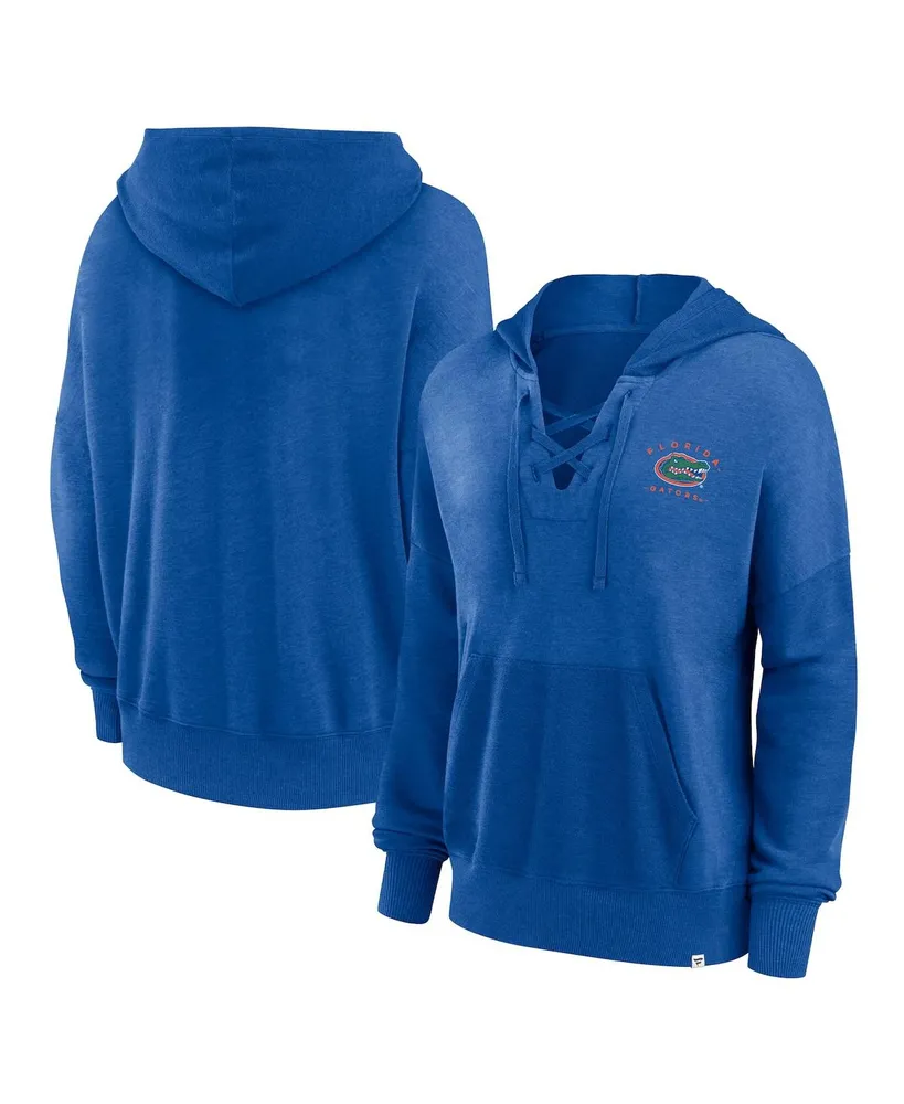 Women's Fanatics Heather Royal Florida Gators Campus Lace-Up Pullover Hoodie