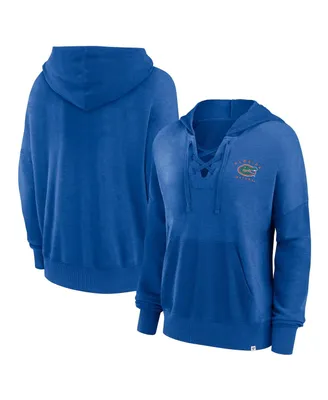 Women's Fanatics Heather Royal Florida Gators Campus Lace-Up Pullover Hoodie