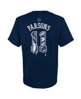 Big Boys Micah Parsons Navy Dallas Cowboys Mainliner Drip Player Name and Number T-shirt