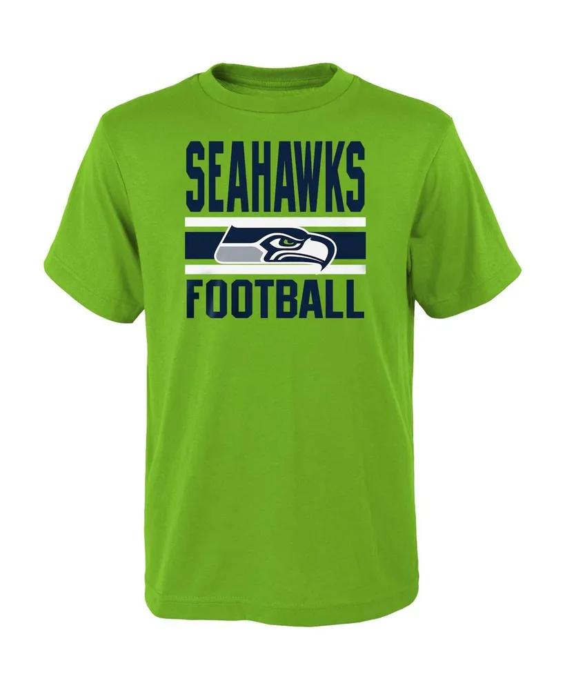 Big Boys Neon Green, Navy Seattle Seahawks Fan Fave T-shirt Combo Set