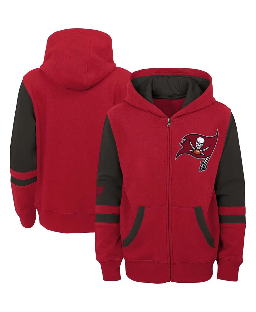 Big Boys Red Tampa Bay Buccaneers Colorblock Full-Zip Hoodie