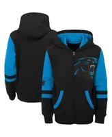 Big Boys Black Carolina Panthers Colorblock Full-Zip Hoodie