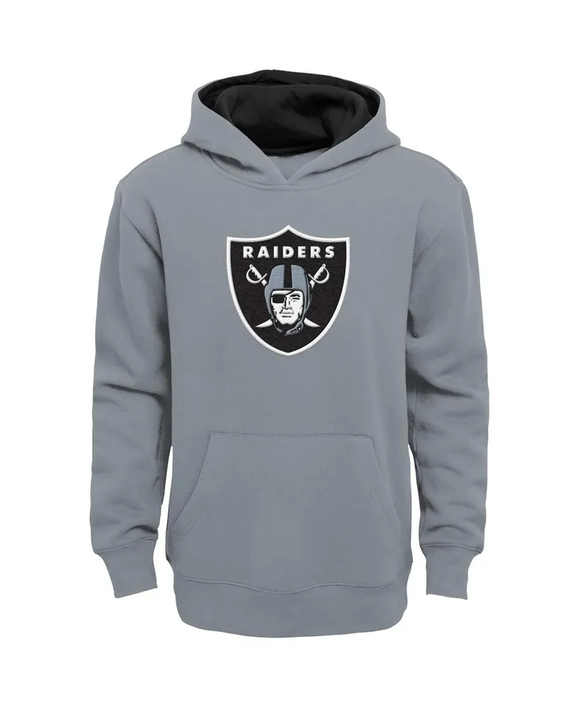 Big Boys Silver Las Vegas Raiders Prime Pullover Hoodie