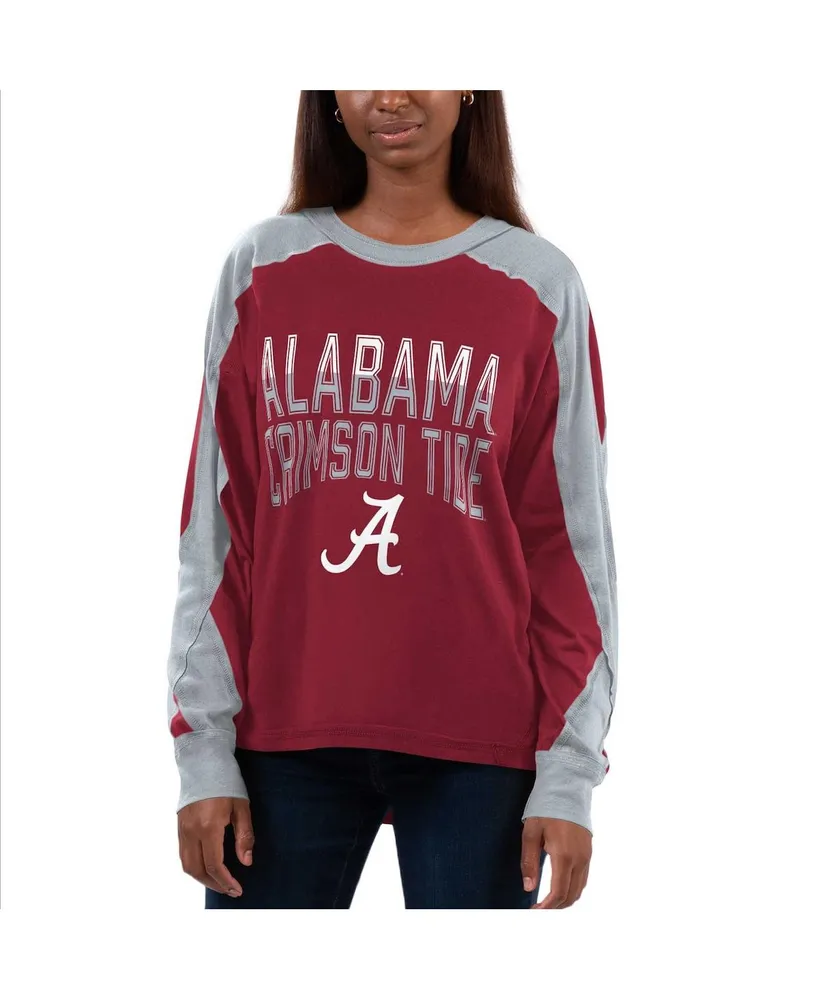 Women's G-iii 4Her by Carl Banks Crimson, Gray Alabama Crimson Tide Smash Oversized Long Sleeve T-shirt