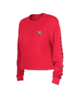 Women's New Era Red Tampa Bay Buccaneers Thermal Crop Long Sleeve T-shirt