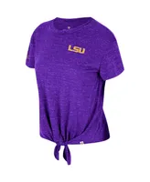 Women's Colosseum Purple Distressed Lsu Tigers Finalists Tie-Front T-shirt