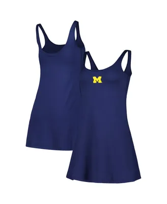 Women's ZooZatz Navy Michigan Wolverines Logo Scoop Neck Dress
