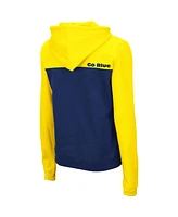 Women's Colosseum Maize, Navy Michigan Wolverines Aidan Lightweight Quarter-Zip Hoodie