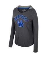 Colosseum Women's Kentucky Wildcats Distressed Heather Long Sleeve Hoodie T-shirt