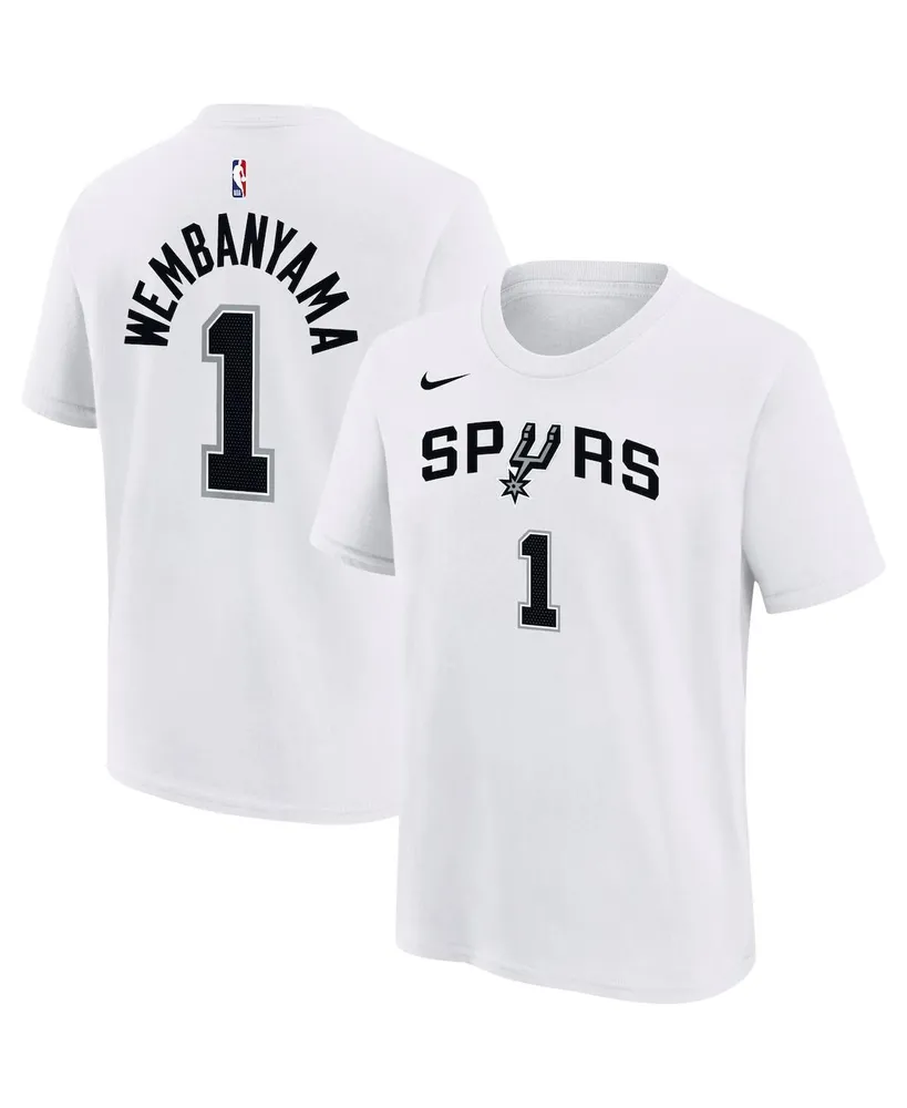 Big Boys Nike Victor Wembanyama White San Antonio Spurs Name and Number Association T-shirt