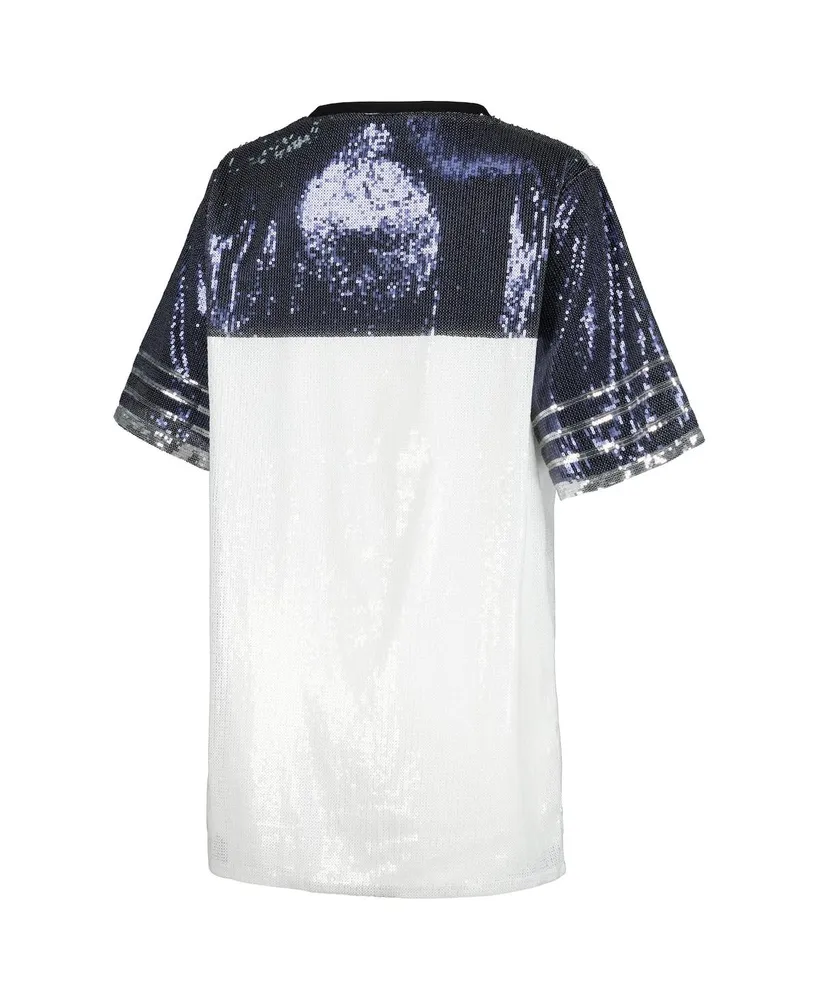 Women's Gameday Couture White Penn State Nittany Lions Chic Full Sequin Jersey Dress