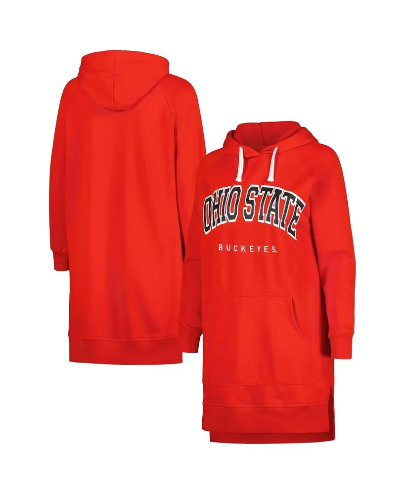 Women's Gameday Couture Scarlet Ohio State Buckeyes Take a Knee Raglan Hooded Sweatshirt Dress