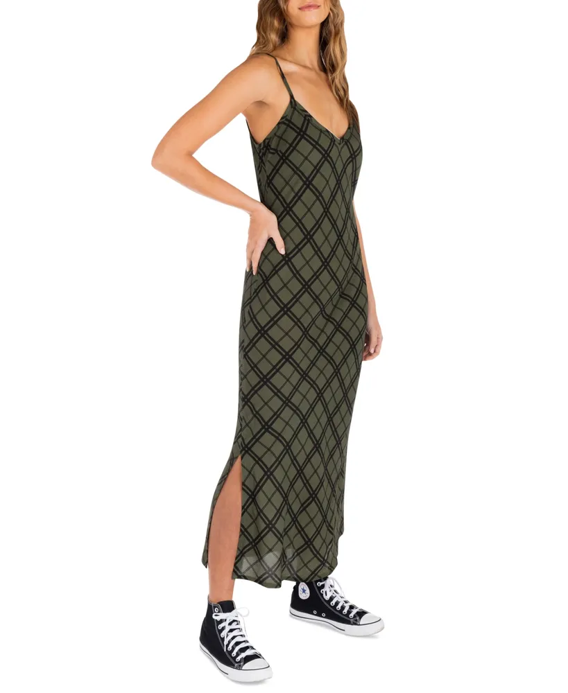 Hurley Juniors' Plaid Slip Maxi Dress