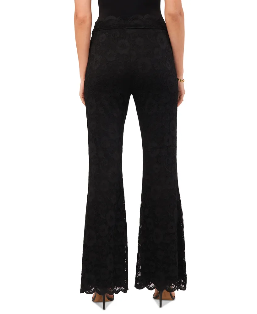 Vince Camuto Women's Lace Scalloped-Edge Pull-On Flare Pants