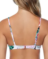 Raisins Juniors' Moonshadow Floral-Print Underwire Bikini Top