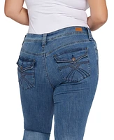 Seven7 Plus Size Mid Rise Flap Pocket Skinny Jeans