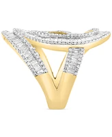 Effy Diamond Baguette Swirl Statement Ring (2-1/10 ct. t.w.) in 14k Gold