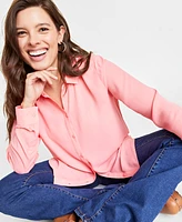 On 34th Women's Button-Front Crepe Shirt