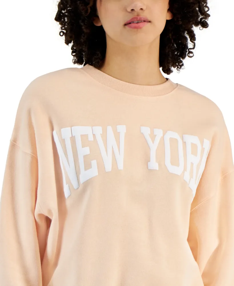Grayson Threads, The Label Juniors' Crewneck Long-Sleeve New York Sweatshirt