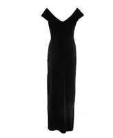 Quiz Women's Velvet Bardot Ruched Maxi Dress