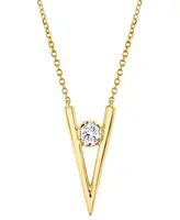 Sirena Diamond V 18" Pendant Necklace (1/6 ct. t.w.) in 14k Gold