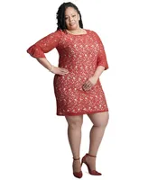 Kasper Women's Lace 3/4-Sleeve Sheath Dress
