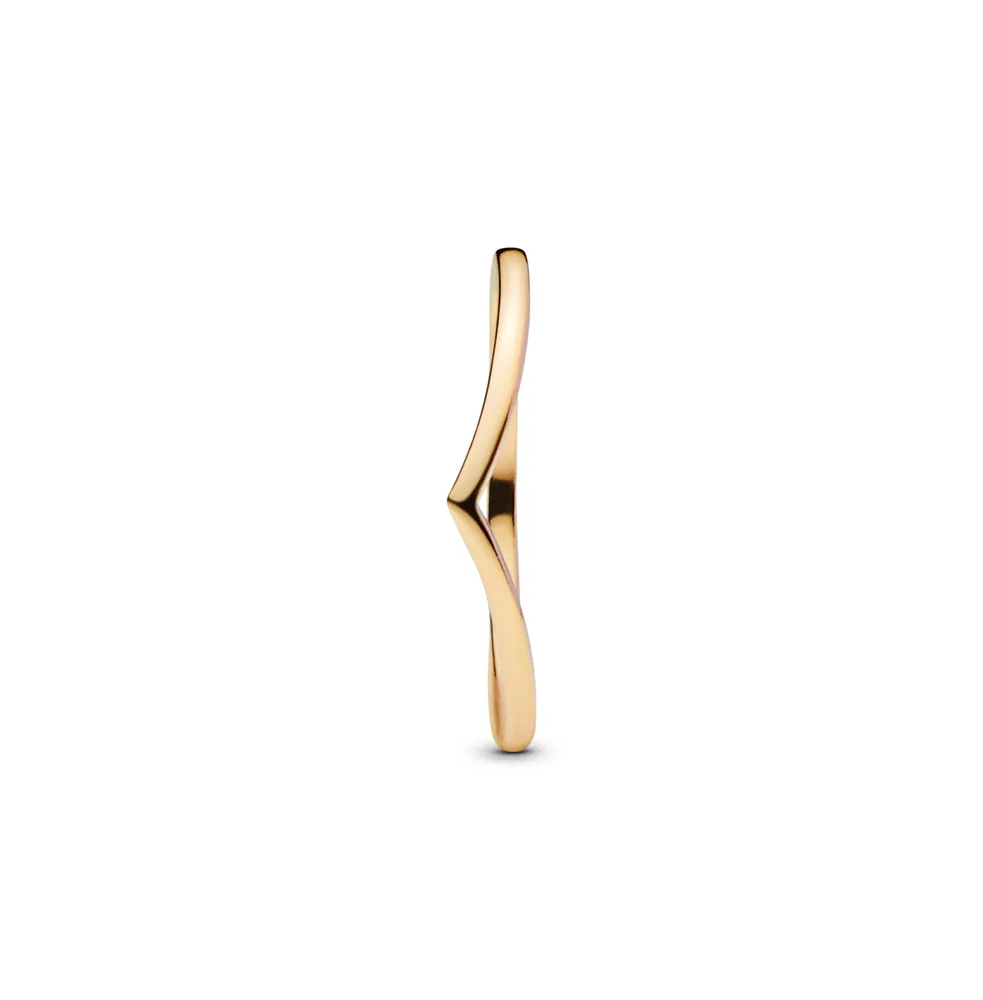 Pandora 14K Gold-Plated Timeless Polished Wishbone Ring
