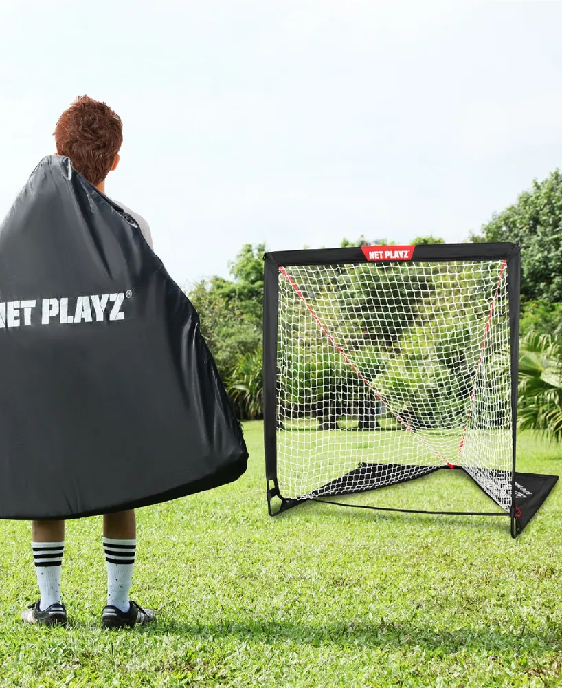 Net Playz Backyard Lacrosse Goal, Kids Backyard Training, Practice Exercise Portable Lacrosse Net, Equipment Gear, 4' x 4'