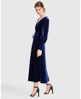 Belle & Bloom Current Mood Velvet Wrap Dress