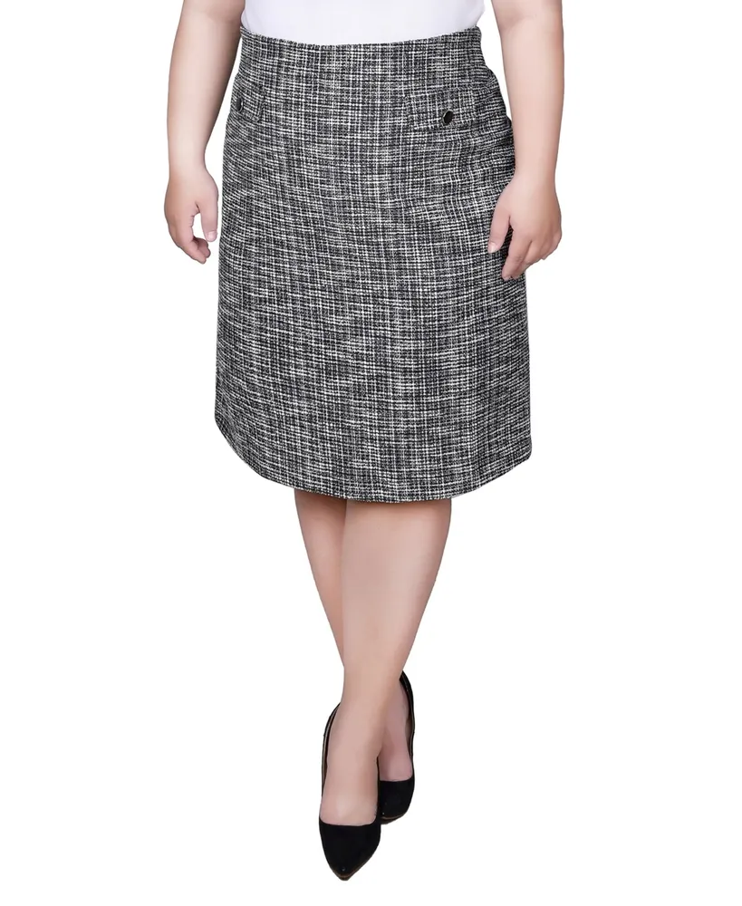 Ny Collection Plus Size Slim Double Knit Skirt