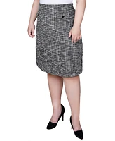 Ny Collection Plus Slim Double Knit Skirt