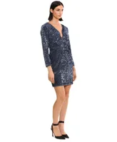 Donna Morgan Women's Sequined Velvet Mini Dress