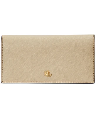 Lauren Ralph Crosshatch Leather Slim Snapped-Closure Wallet