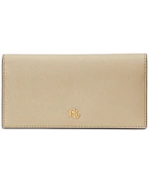 Lauren Ralph Crosshatch Leather Slim Snapped-Closure Wallet