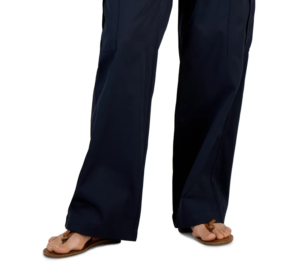 Tommy Hilfiger Women's High Rise Wide-Leg Cargo Pants