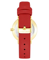 Nine West Women's Quartz Red Faux Leather Band Watch, 36mm
