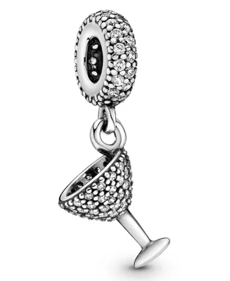 Pandora Cubic Zirconia Pave Cocktail Glass Dangle Charm