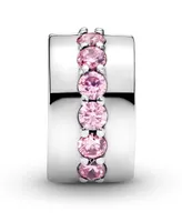 Pandora Cubic Zirconia Pink Sparkling Row Clip Charm