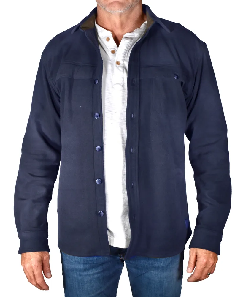 Vintage 1946 Men's Spread-Collar Ribbed Fleece-Lined Shirt-Jacket
