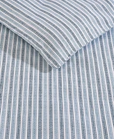 Eddie Bauer Ticking Stripe Cotton Percale Piece Duvet Cover Set