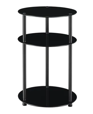 Convenience Concepts 15.75" Glass Designs2Go 3 Tier Round Table