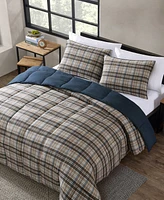 Eddie Bauer Rugged Plaid Microsuede Reversible Comforter Set