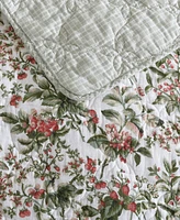 Laura Ashley Bramble Floral Cotton Reversible -Piece Quilt Set